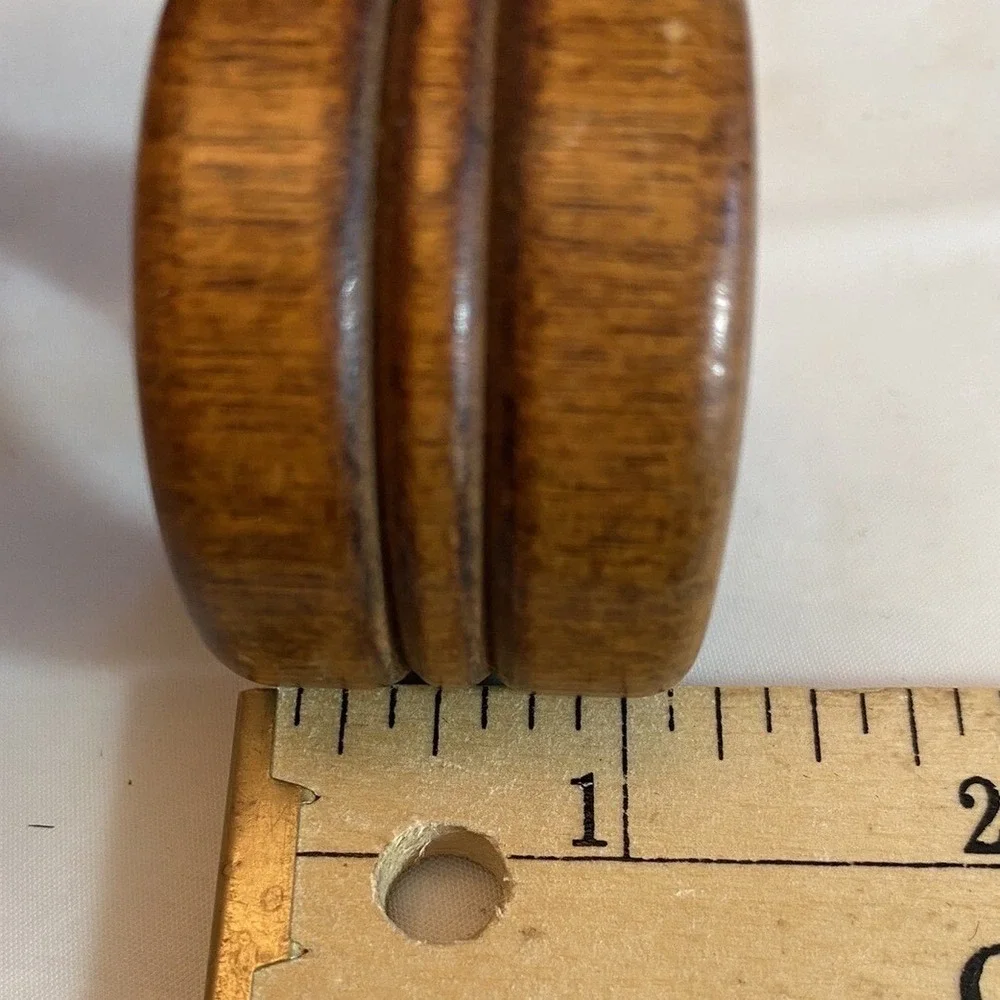 VTG Wooden Napkin Ring Holders Set of 4 Scandia Round Ribbed 1